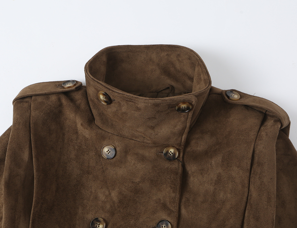 Veste courte en daim marron po - Streetwear Brand New avis et prix