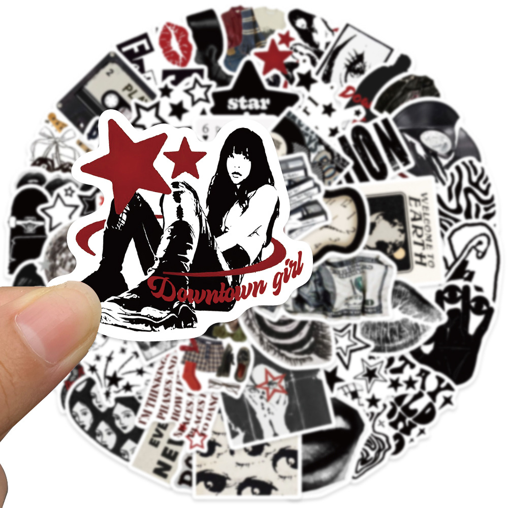 10/50pcs 90s 00s rétro noir et - Streetwear Brand Stickers avis et prix